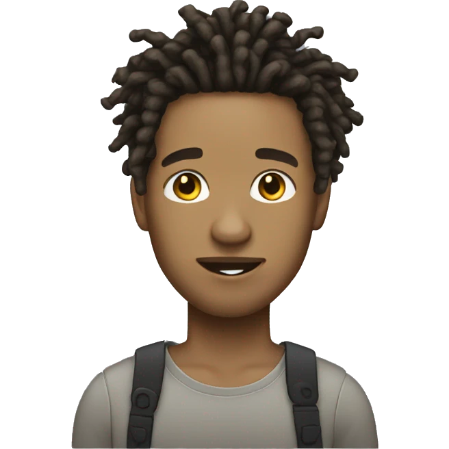 light skin man with short dreads emoji