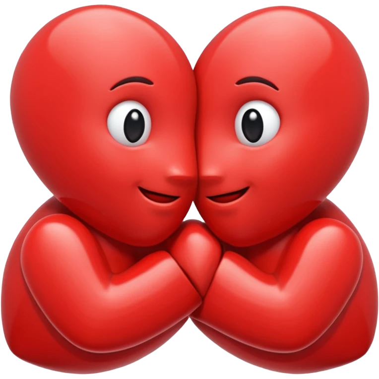 Deux coeur qui se font un calin  emoji