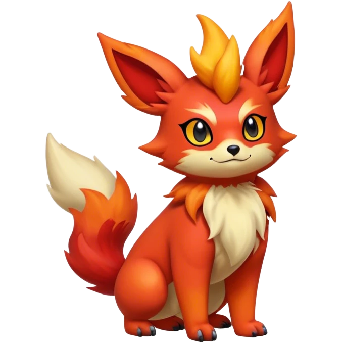Quilava-Litten-Flareon-fantasy-animal-creature-hybrid full body emoji