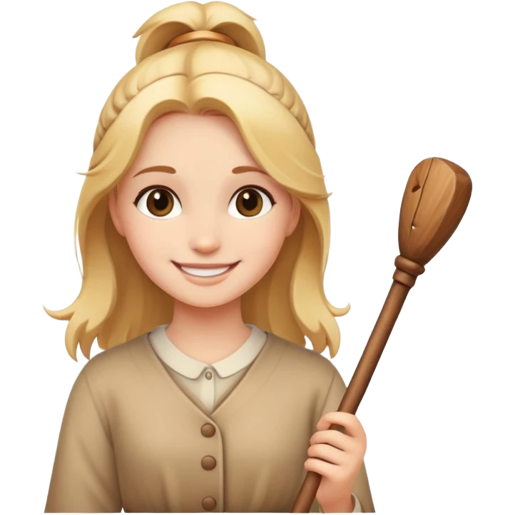 girl with a stick  emoji