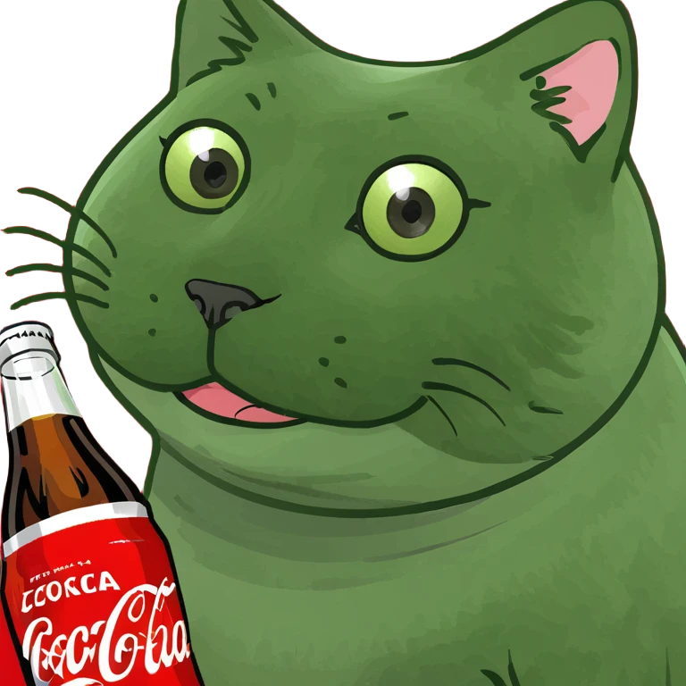 Cat with cocacola emoji