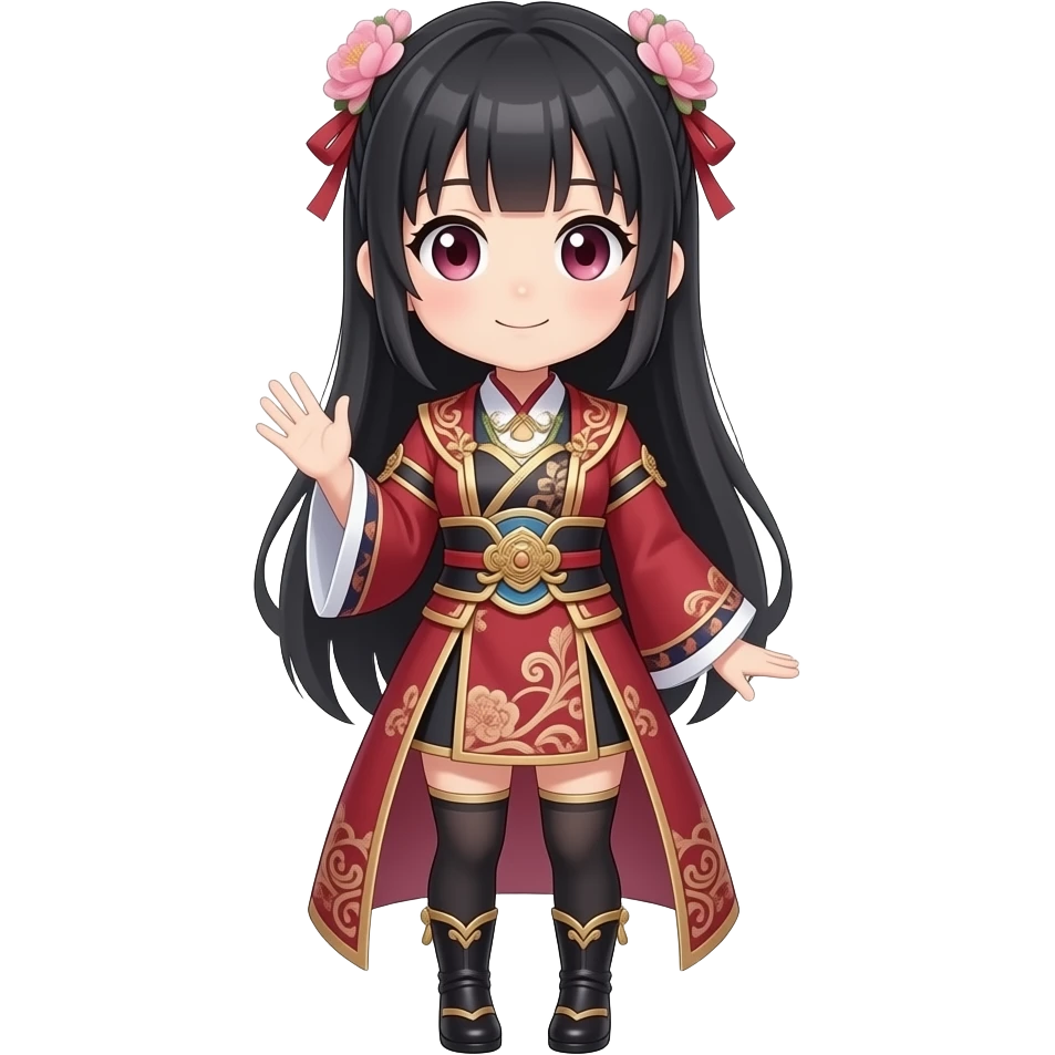 niña diciendo hola todo cuerpo onichan emoji