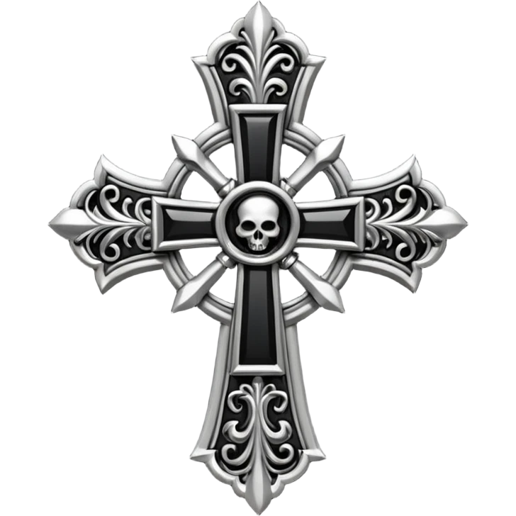 gothic cross simple black emoji