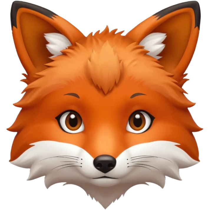 cute fox only face colors of an animal emoji, not a person, meaning only one color for the eyes emoji