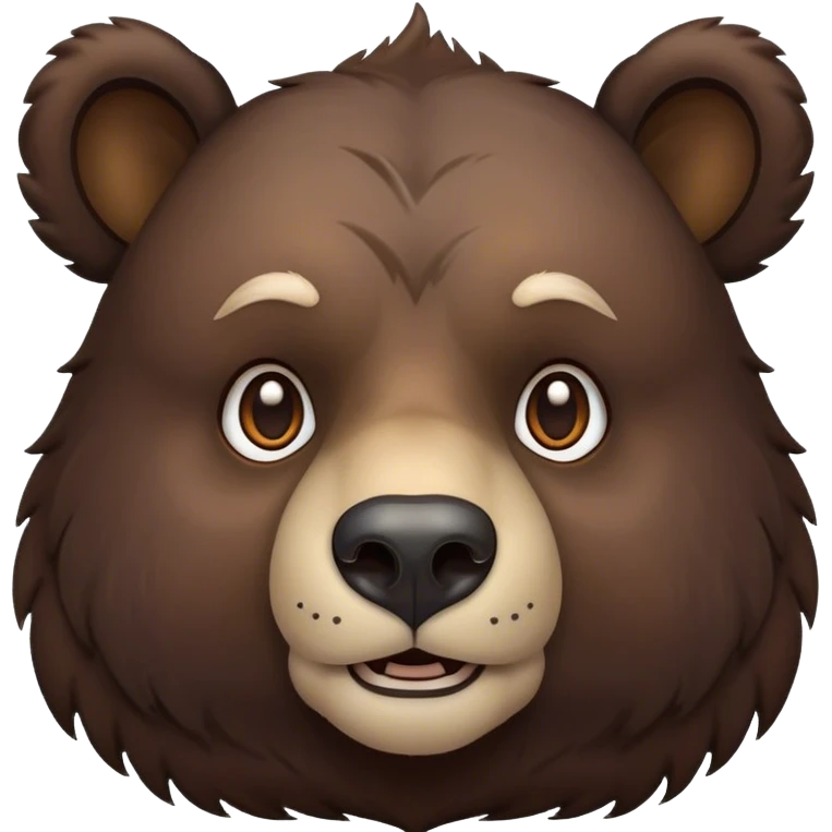 Cinematic Noble Bear Portrait Emoji, Poised and regal, with a large, imposing build and a thick, well-groomed rich dark brown fur, deep-set soulful eyes, Simplified yet sharp and sophisticated features, highly detailed, glowing with a soft, dignified glow, high shine, intelligent and formidable, stylized with an air of wild majesty, focused and attentive, soft glowing outline, capturing the essence of a watchful and commanding guardian, so majestic it feels as though it could lumber out of the screen with effortless authority! emoji