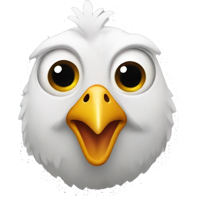 hen with two big bulged eyes emoji