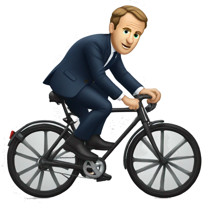 Macron sur un vélo  emoji
