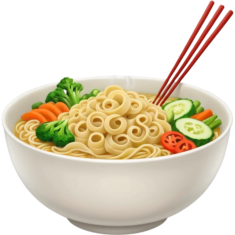 Draw a hot bowl of noodles with chopsticks & steam rising. emoji