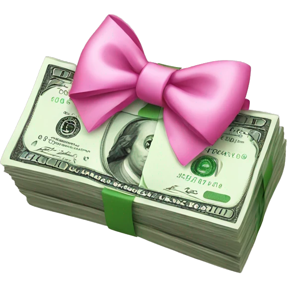 money with pink bow emoji