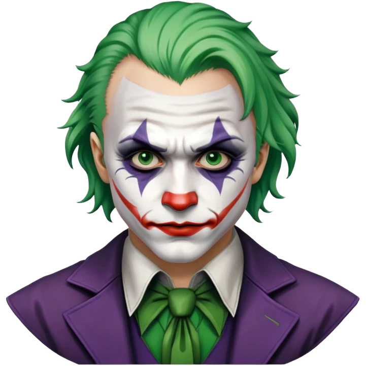 Heath Ledger Joker with face paint and green hair emoji