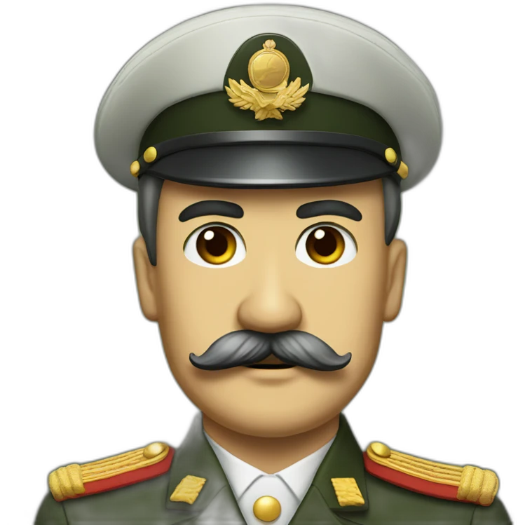 Dictator in military cloth with mustache emoji