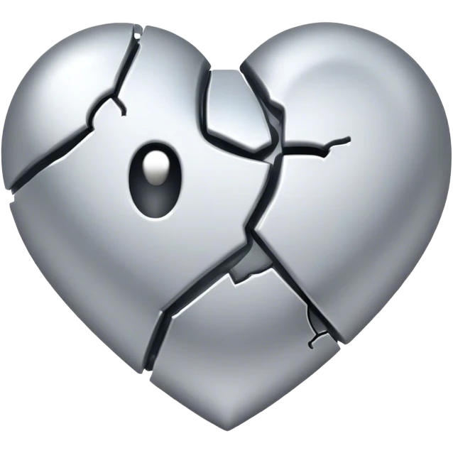 Silver broken heart emoji