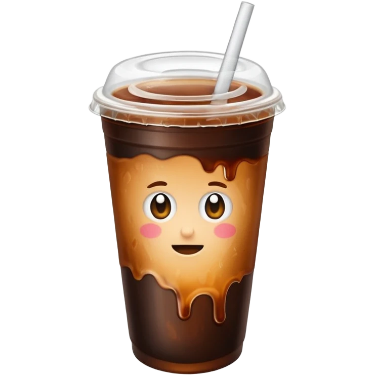 iced americano / with takeout cup / without face emoji