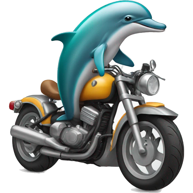 Dolphin riding a motorcycle  emoji