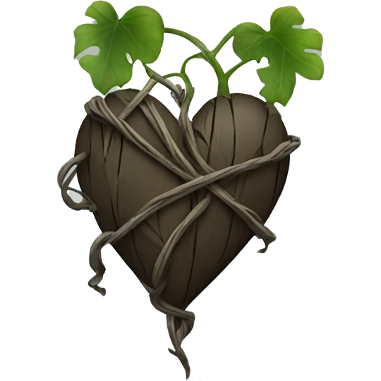 vines wrapped around dark heart emoji