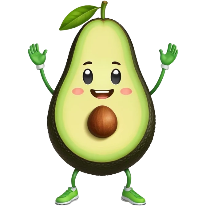 Exercising avocado with face  emoji