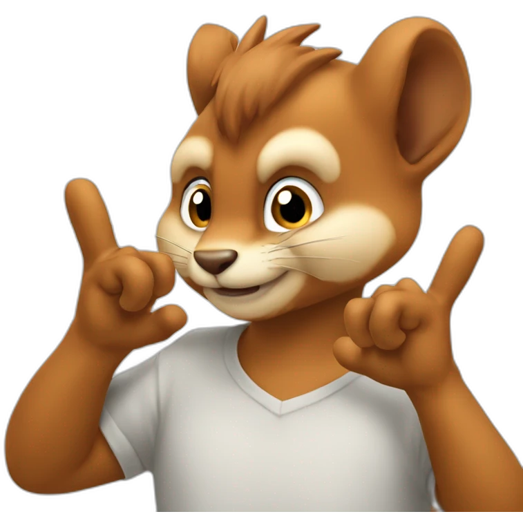 the squirrel twists his index finger at his temple emoji