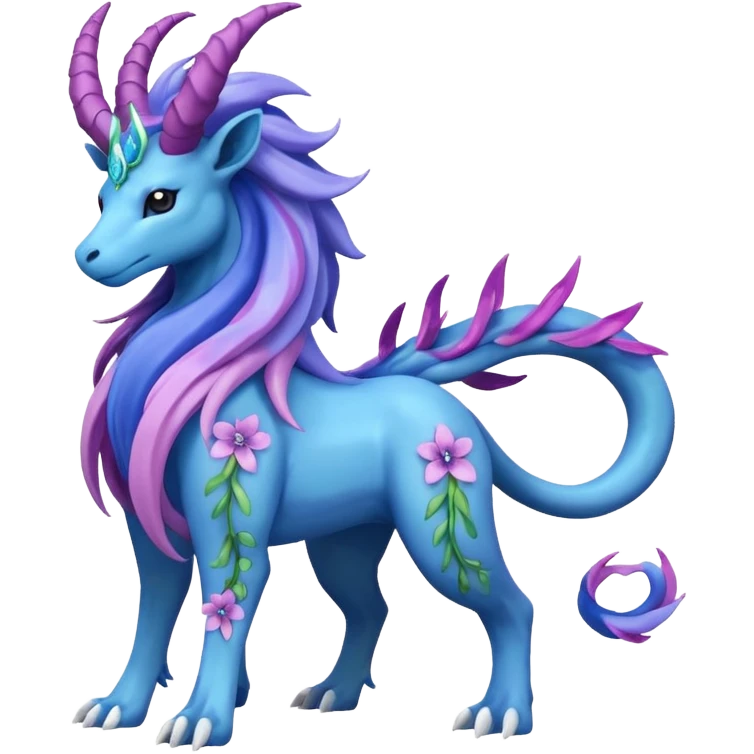Meganium-Amaura-Suicune-fakemon (full body) emoji