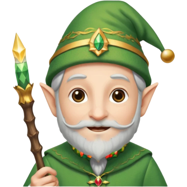 dumbledore smiling and wearing a christmas elf hat emoji