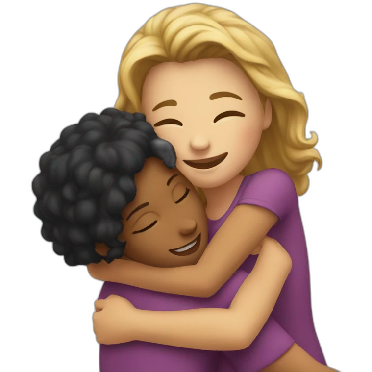 The woman hugs the girl emoji