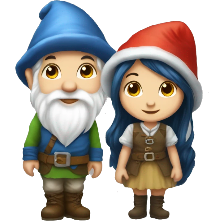 pretty gnome girl and gnome boy inlove emoji