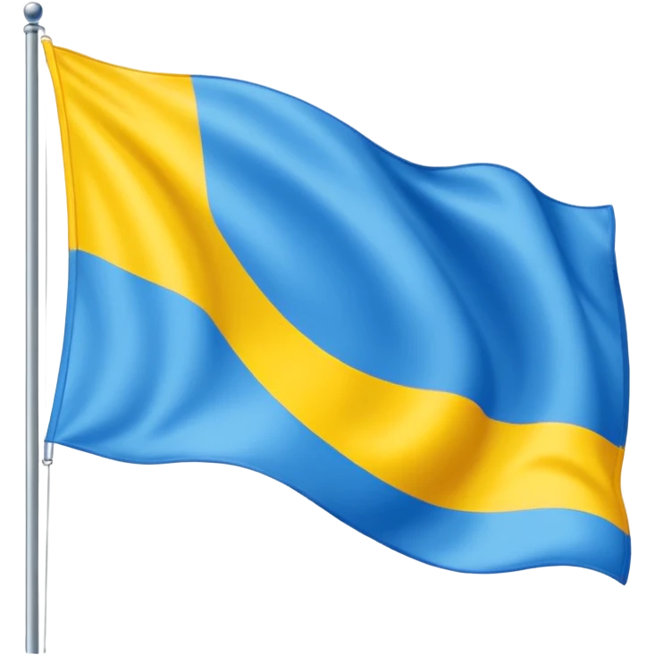 Un drapeu avec les couleurs a l'horizontal , le bleu en haut le blanc au millieu et le jaune en bas  emoji