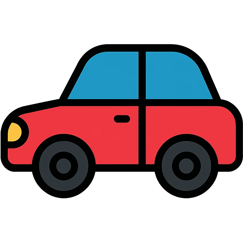 red and blue automobile icon emoji