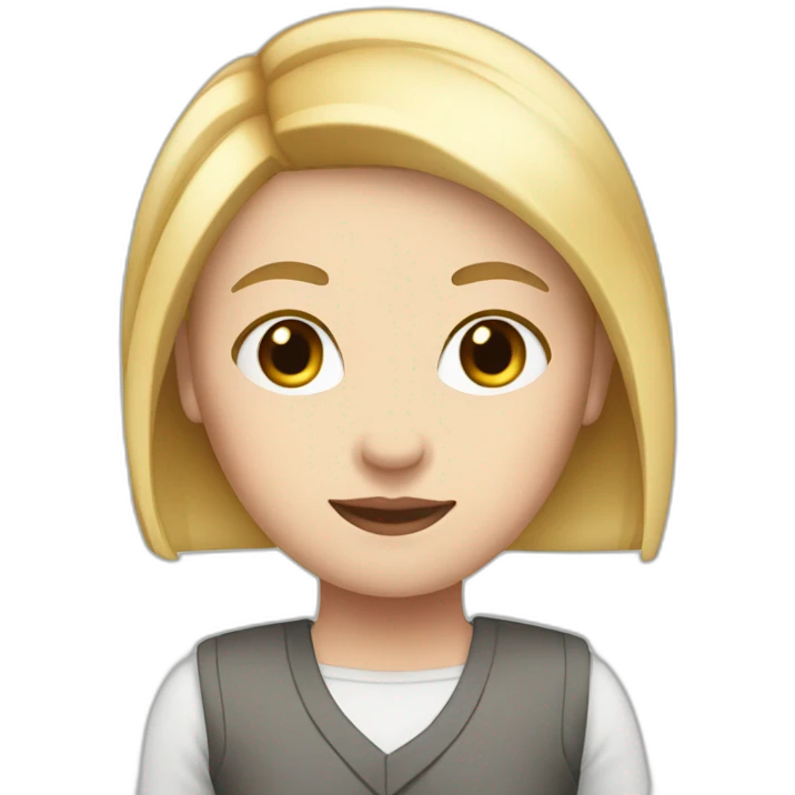 short white girl with stright blonde hair and red strips in hair emoji