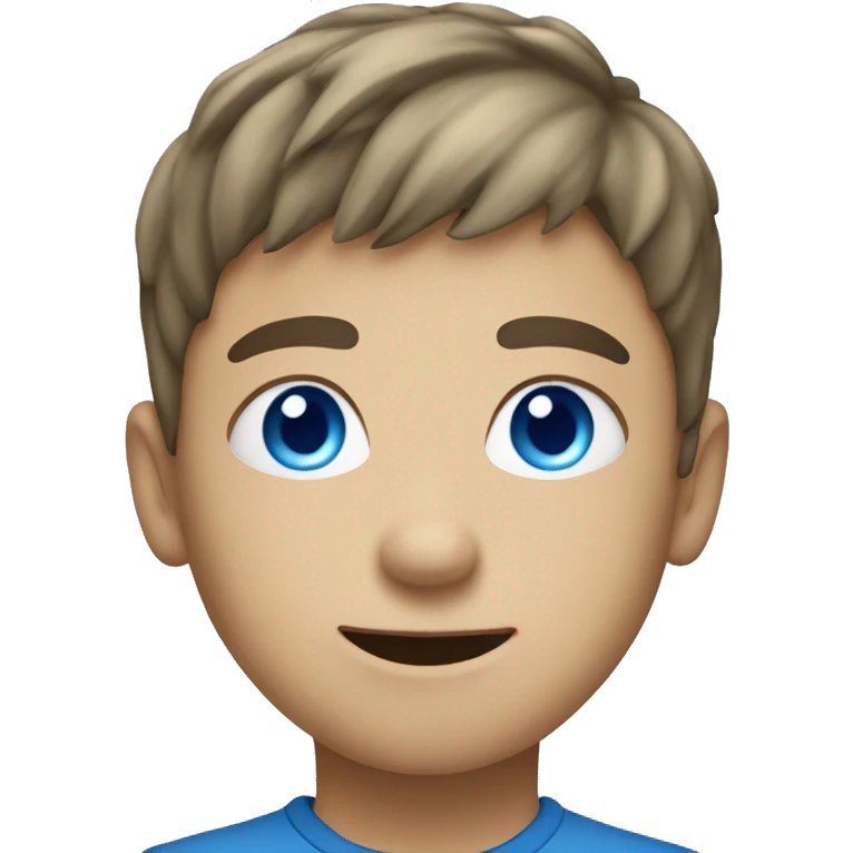 Boy with blue eyes playing videos games emoji