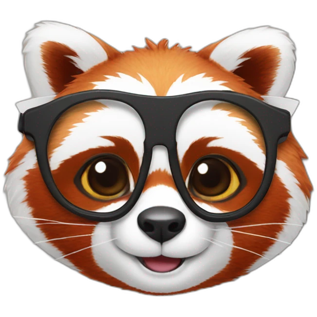 a red panda with glasses holds a piece of paper emoji