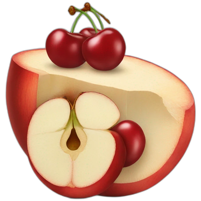cross section of a cherry emoji