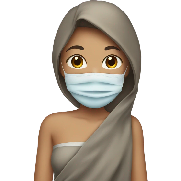 girl with a mask and a towel  emoji