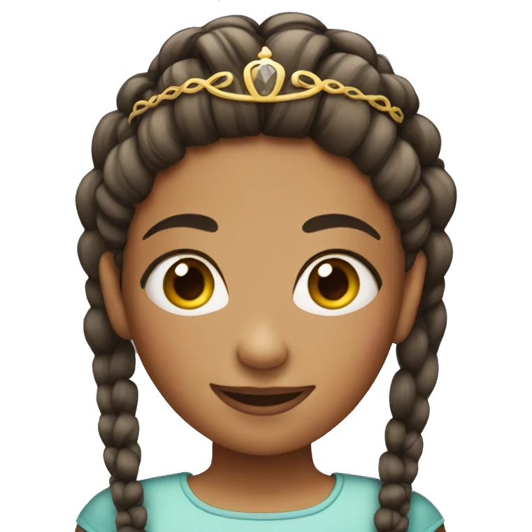 Girl with braids and tiara emoji