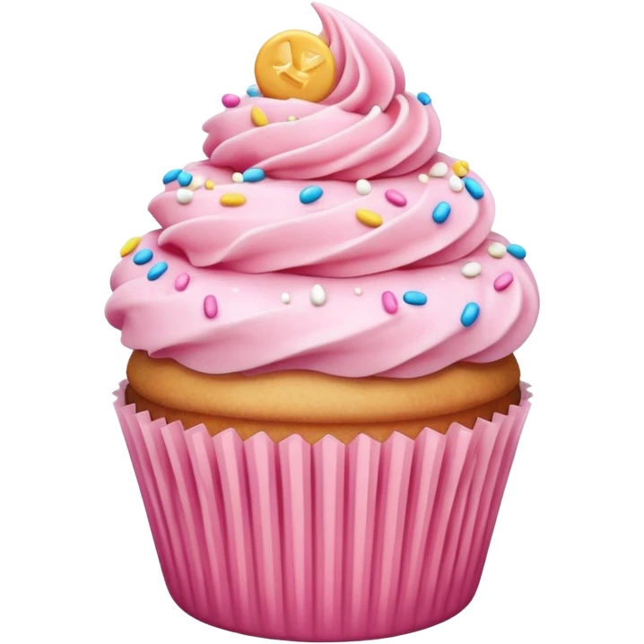 Cupcake with pink icing emoji