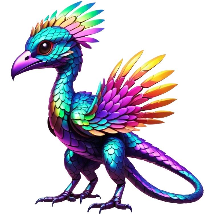 Tropical lush warm-colored modern colorful neon-colored cyber-Fakémon-Trico-creature emoji