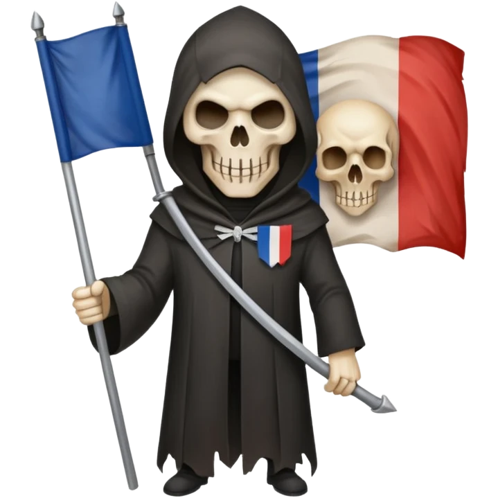 Faucheuse tenant un drapeau français  emoji