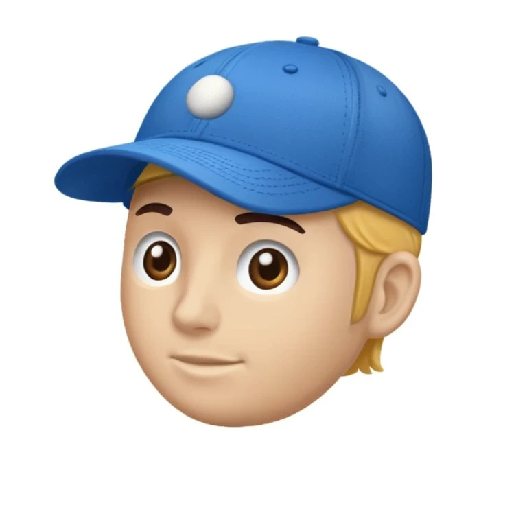 A baseball hat written  emoji