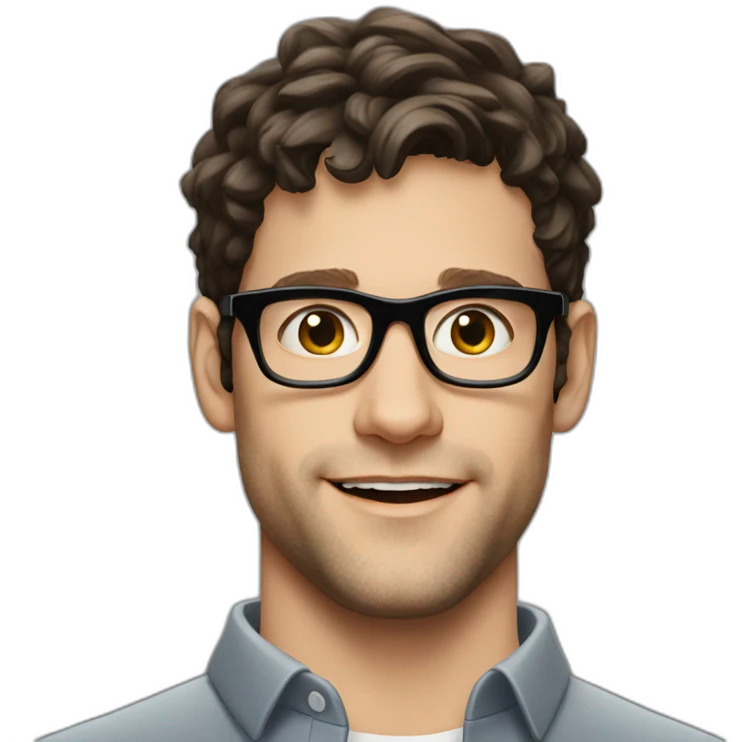 Young Justin bartha wearing Black glasses emoji