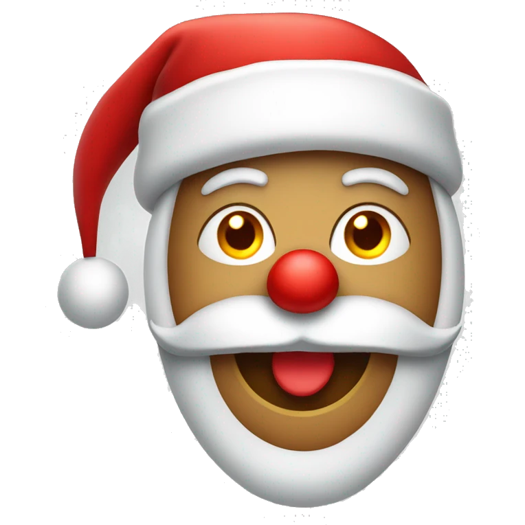 Santa with red nose and christmas lights emoji