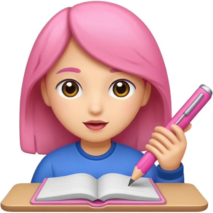 lapiz rosa escribiendo emoji