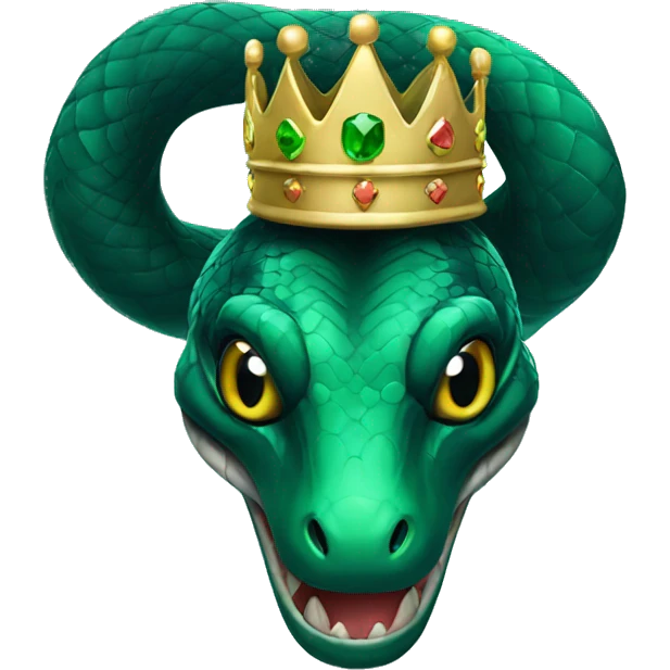 A dark emerald snake with a crown head emoji
