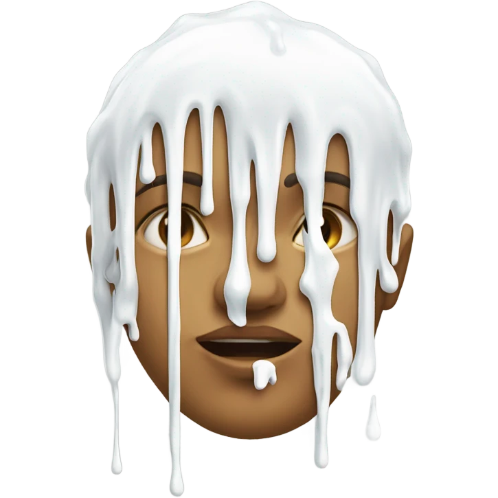 White paint dripping on face  emoji