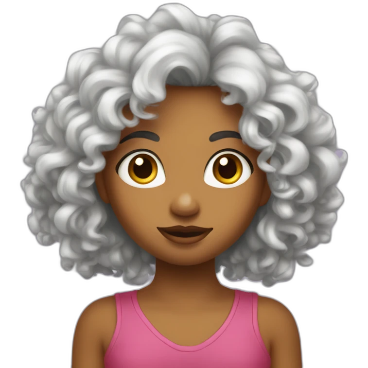 Fille métisse cheveux bouclés emoji