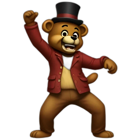 Freddy Fazbear doing dab emoji