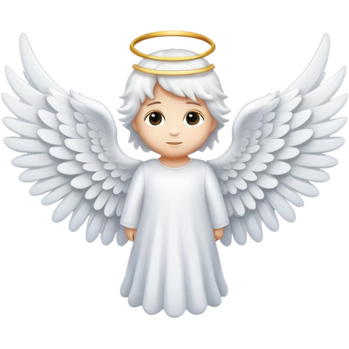 cute fluffy white angel wing emoji