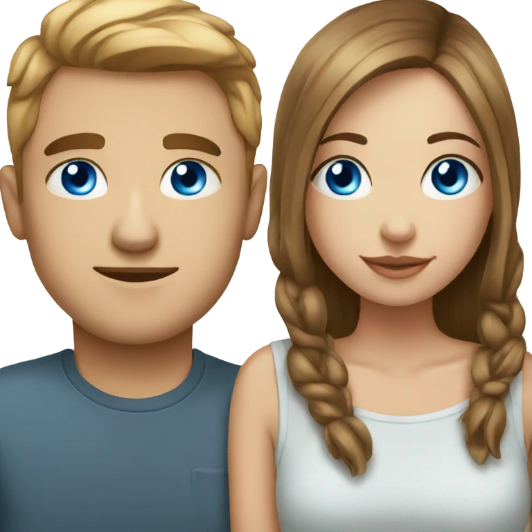 Boyfriend with blue eyes and girlfriend with blue eyes  emoji