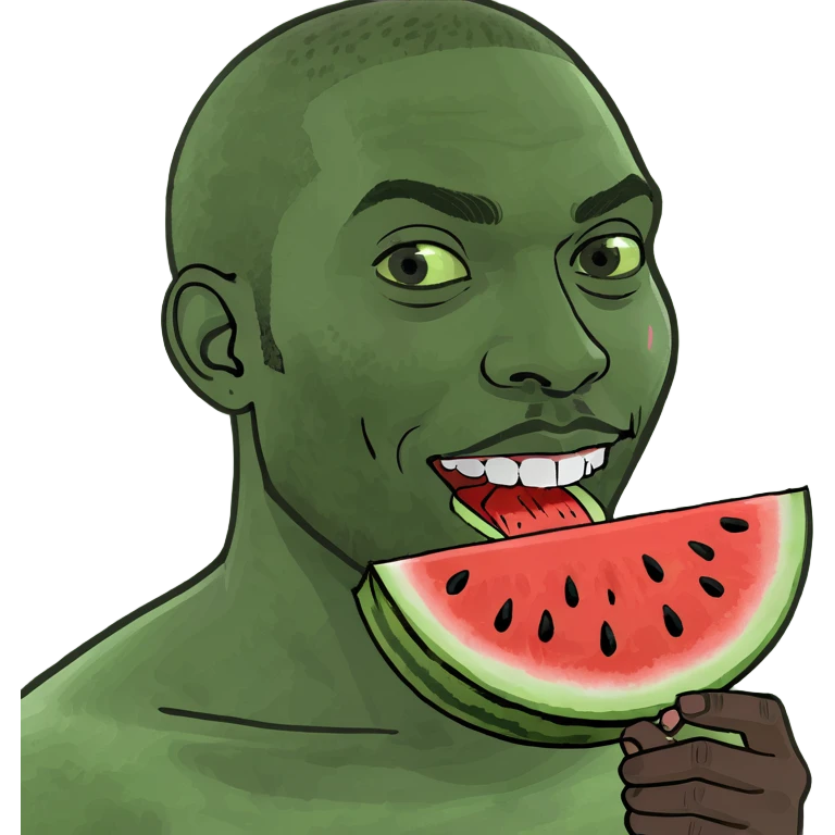 Black dude eating watermelons  emoji