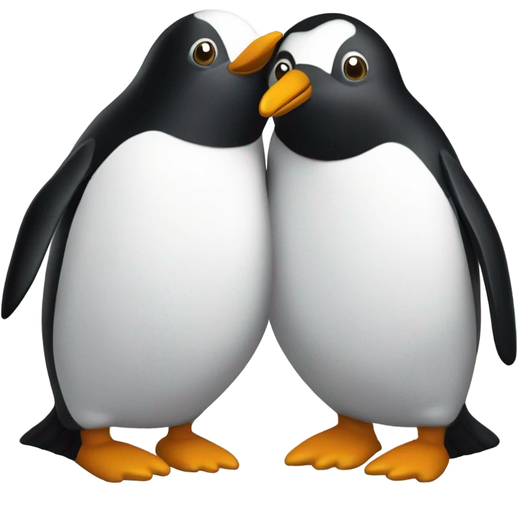 Zwei Pinguine essen Kuchen  emoji