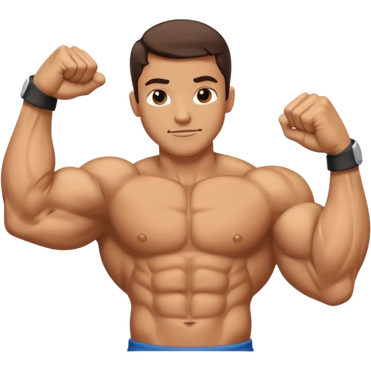 single isolated flexing bicep with arm curled emoji