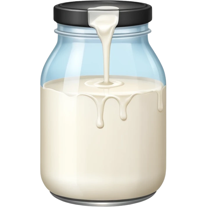 a jar of milk but the top is sticky and its dripping but theres no lit emoji